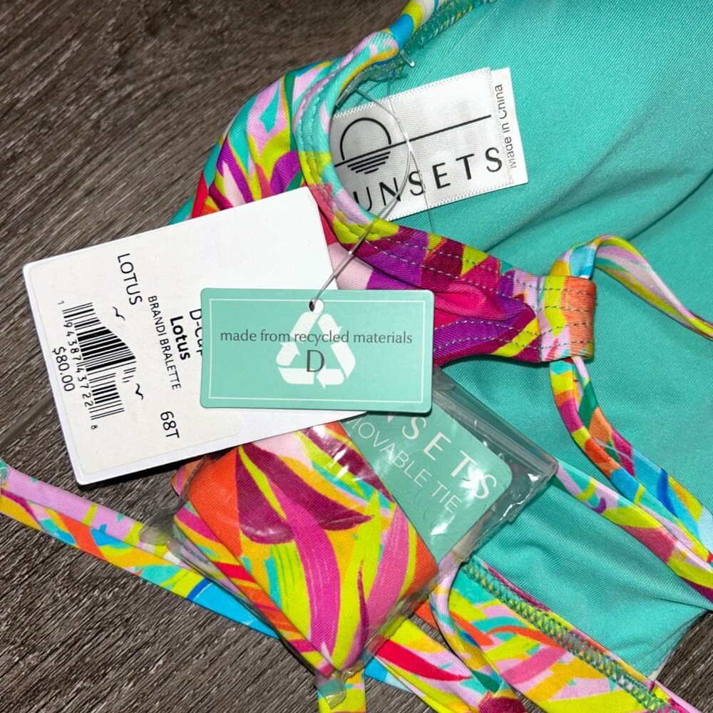 Sunsets LOTUS Brandi Bralette Halter Bikini Swim Top US D Cup BRAND NEW NWT - Picture 7 of 7
